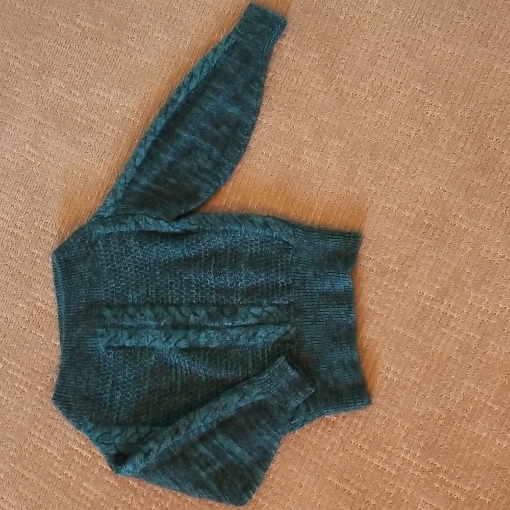 Anthropologie Sleeping on Snow Black & Blue Sweater Size M